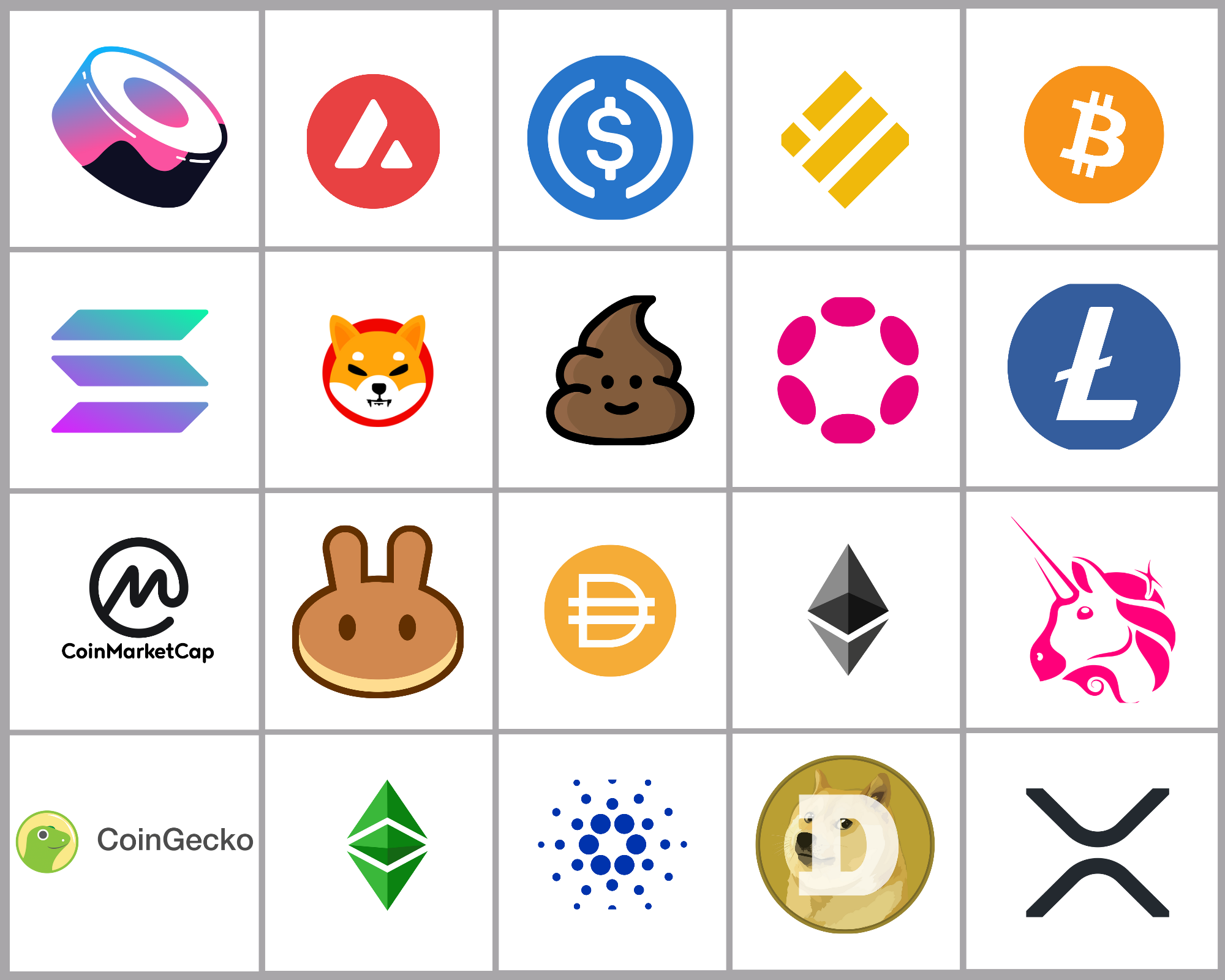 Cryptocurrency Logos PNG